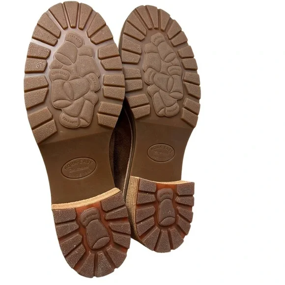 Kork-Ease Wales Brown Suede Lace Up Boots 9.5 Chunky Heel Leather Upper Lug Sole - Picture 11 of 12